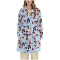 thumbnail image 4 of Wowcloth Women's Customized Flannel Robe - Heart Print Plush Fleece-Lined Hooded Long Sleepwear for Cozy Winter Nights & Home Relaxation, 4 of 6