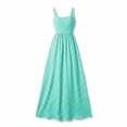 thumbnail image 6 of Women's Summer Dresses Plaid Flowy Maxi Beach Dress Sleeveless Square Neck A-Line Casual Beach Vacation Long Sundress, 6 of 6