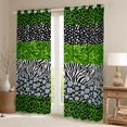 thumbnail image 2 of Cheetah Print Curtains Adults Watercolor Green Diamond Window Treatments Leopard Print 30%-50% Blackout Curtains 42''Wx63''L (No Glitter No Sequin), 2 of 6