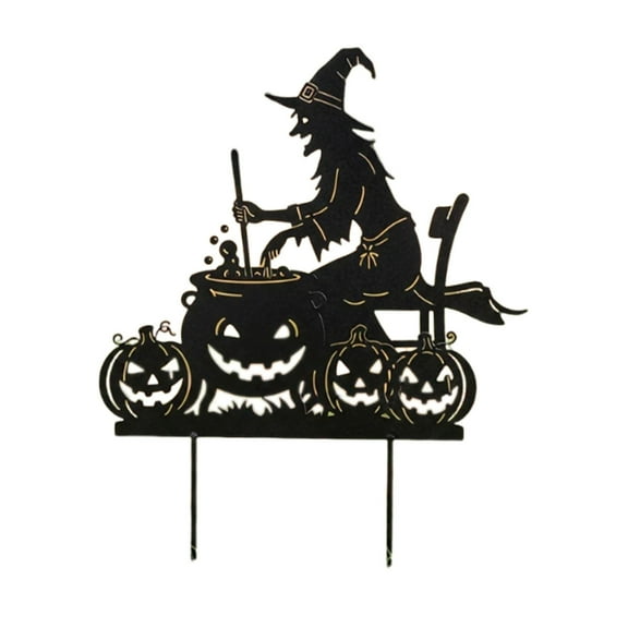 Halloween Witch Yard Stake - Black Cat Yard Decor - Garden Witch Hat Holiday Decor, Outdoor Ground Insert Halloween Kitty with Witch Hat for Garden Yard Decor