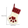 thumbnail image 3 of Ratfeit Christmas Paw Shaped Pet Stocking, 15.3-Inch, Red Black Buffalo Plaid, With Hanging Loop, Holiday Mantel Decor, Pet Treat Gift Bag for Puppy Kitten, 3 of 8