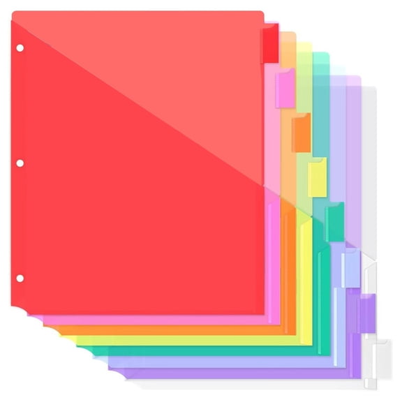 3 Hole Folder,3-Ring Binder,Heavy Duty Plastic 3 Hole Punch Pocket Folders,Plastic Folders,Letter Size File Folders Durability,Folders with Pockets for Documents Office,8 Sheets,29*25cm