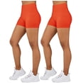thumbnail image 1 of Gilbin Ultra Soft High Waist Yoga Stretch Mini-Bike Shorts Leggings for Women-Many Colors-One Size & Plus Size 2 Pack (Orange 3X-5X), 1 of 5