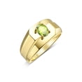 thumbnail image 4 of RYLOS Men's Rings 14K Yellow Gold Ring Classic Solitaire 7X5MM Oval Shape Gemstone Designer Band Peridot August Birthstone Rings For Men Size 8, 4 of 5