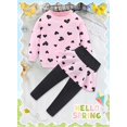 thumbnail image 2 of Bomdeals Conjunto De Ropa Adorable Y Lindo Para Bebés Y Niñas, Camiseta De Manga Larga + Conjunto De Pantalones (Edad (4T) Rosa), 2 of 5