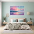 thumbnail image 4 of Glitter Pastel Rainbow Seaside Sunset Framed Canvas Wall Art for Dorm Bathroom Apartment Decor, Ready to Hang12"L x 8"W, 4 of 10