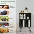 thumbnail image 6 of Costway Record Player Stand Turntable Stand Display Shelf Media Storage Cabinet Walnut, 6 of 11