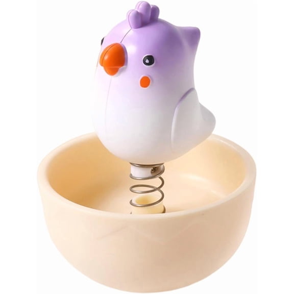 Parrot Feeder, Chew Resistant Poly Self Righting Wobble Wheel Toy Bowl for Small Budgies Conure Bird Cage Foraging Boredom Relief (1-Piece, Yellow)