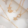 thumbnail image 6 of NICKSUN Boho Ocean Layered Necklace Set, Starfish Seashell Conch Imitation Pearl Multi-Strand Y Drop Choker, Gold Flat Snake Chain Beach Neck Jewelry for Women, 6 of 9