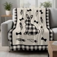 thumbnail image 2 of Easter Bunny Blanket Soft Cozy Warm Throw Blanket for Couch, Plush Fuzzy Flannel Fleece Blankets for Sofa, Srping Abstract Bunnies Carrot Bow Silhouettes Bed Blankets Gifts for Men, 40"x60", 2 of 9