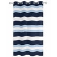 thumbnail image 2 of nqOlkjepod Outdoor Curtains for Patio Waterproof, Blue Navy Striped Outdoor Privacy Panels Grommet, Modern Ombre Abstract Lines Pattern Blackout Outside Curtains for Porch/Cabana 54"x84", 1 Panel, 2 of 8