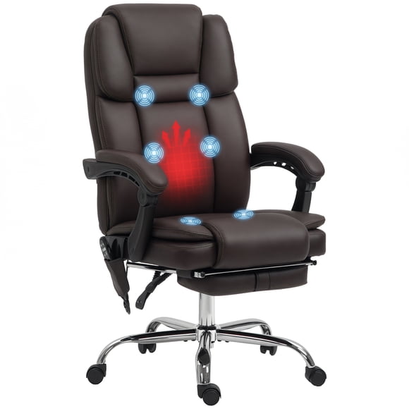 Vinsetto Vibration Massage Office Chair, Executive Office Chair, Dark Brown