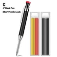 thumbnail image 1 of Metal Carpenter Pencil with Refill s Built-in Sharpener for Deep Hole Marker, 1 of 7