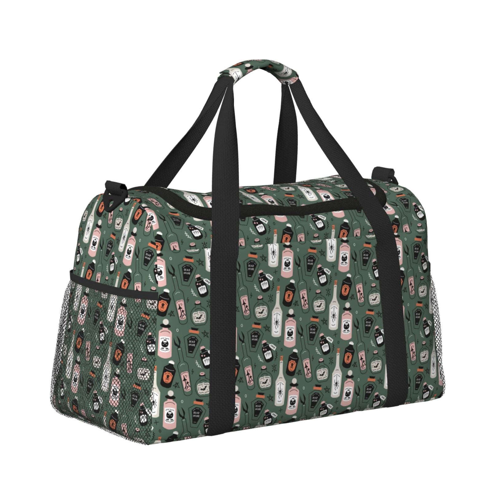 Fuzoiu Halloween Potions Print Travel Duffle Bag,Carry On Tote Bags,Duffel Bag,Sport Gym Bag, Hospital Bag for Labor and Delivery, Overnight Bag,Luggage Bag