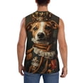 thumbnail image 4 of Xecao Modern Cute Dog Print Men's Tank Top: Sleek Sleeveless Tee for Casual Sports and Beach Occasions-Small, 4 of 7