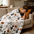thumbnail image 6 of Halloween Fleece Blanket 51x39in Soft Flannel Throw for Couch Bed, Plush Cozy Blanket with Halloween Print, Lightweight Warm Decorations Gift by OVFUIZ, 6 of 9