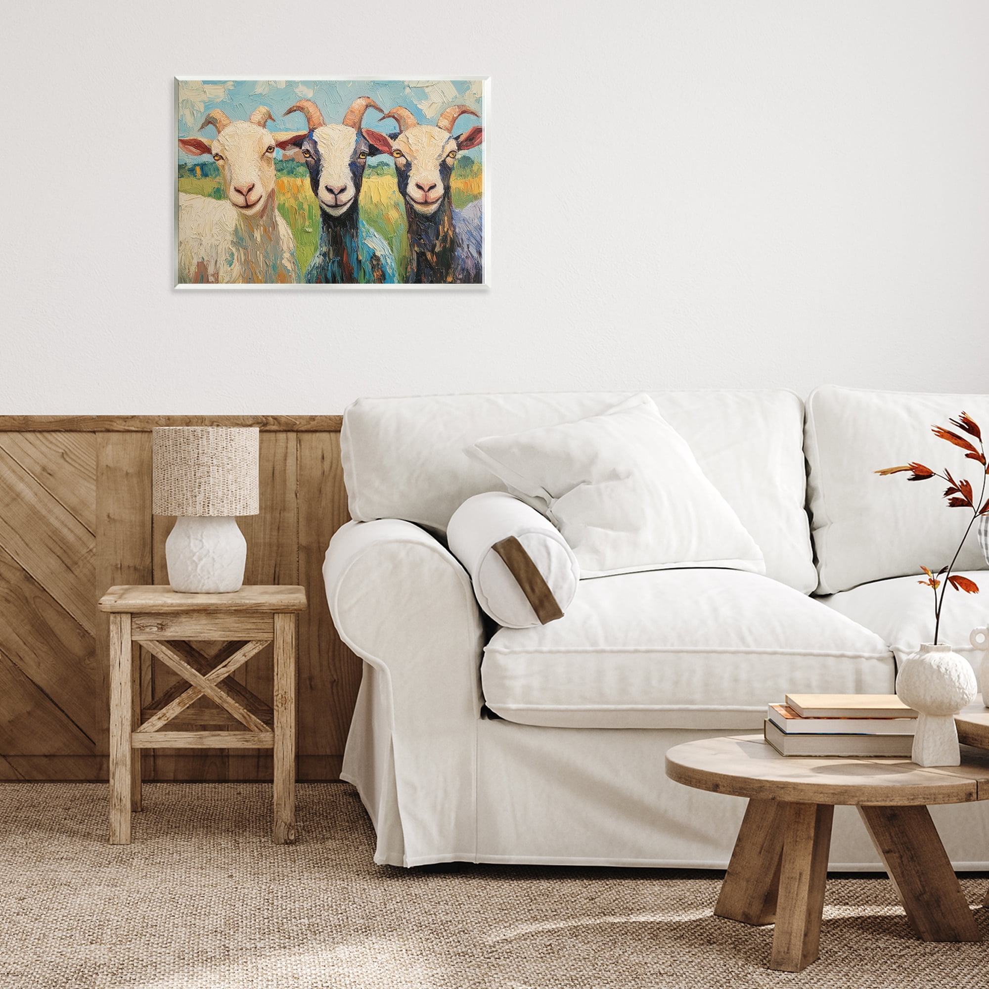 Stupell Industries Billy Goats in Bright Pasture Wall Plaque Art, design by Petal Prints Design