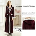 thumbnail image 2 of Long Peignoir à Capuche pour Femmes en Flanelle Douce, Robe de Spa en Peluche, Robe de Nuit Chaude pour l'Hiver, 2 of 6