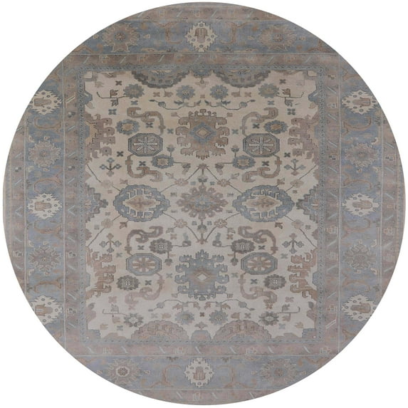 Ahgly Company Machine Washable Indoor Round Industrial Modern Rosy Brown Pink Area Rugs, 4' Round