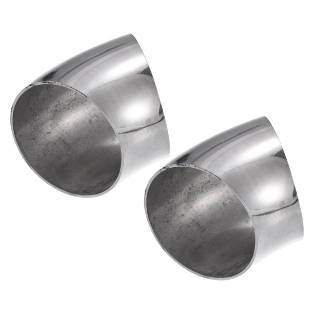 2uds OD 2.5" 45 Grados Inoxidable Acero Curva Tubo Escape Codo Tubo
