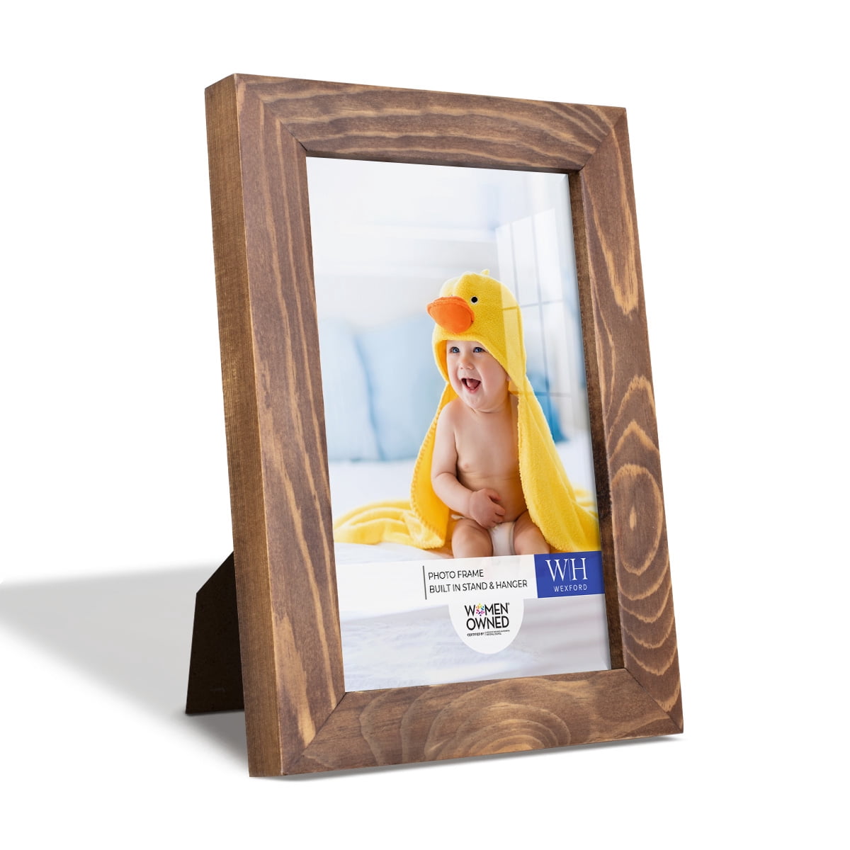 Woodgrain 4 in. x 6 in. Walnut Picture Frame Set (Set of 4)
