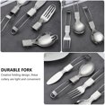 thumbnail image 5 of 4 Pcs Flatware Camping Tableware Fork Spoon Portable Silverware Stainless Steel Cutlery Wire, 5 of 6