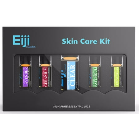 Skin Care Kit By Eiji Essentials - 100% Pure Essential Oils - 5 Bottles