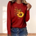 thumbnail image 5 of NuoCaiYun Long-Sleeve T-Shirts Women'S Winter Casual Fashion Crewneck Pullover Round-Neck Printed T-Shirt, 5 of 6