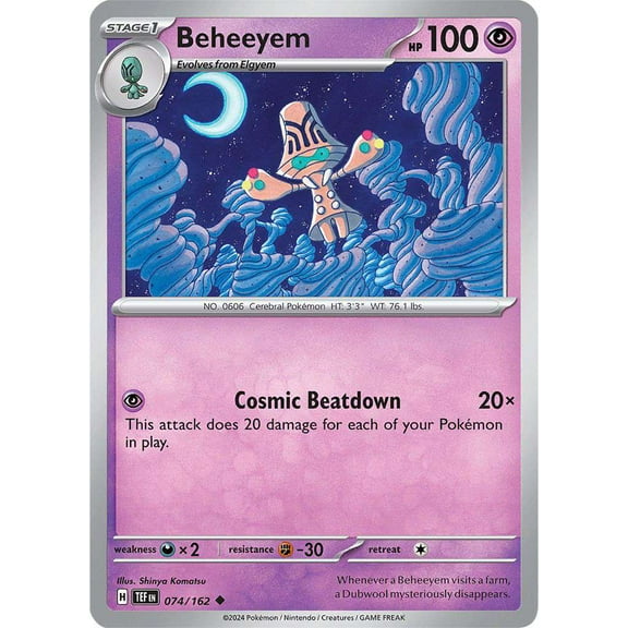 Pokemon Scarlet & Violet Temporal Forces Uncommon Beheeyem #74
