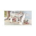 thumbnail image 6 of Twin Size Loft Bed with L-Shaped Desk and Drawers, Cabinet and Storage Staircase, White, 6 of 18