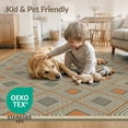 thumbnail image 4 of ODIKA 4'x6' Washable Area Rug Tone Repeating Earthy Network Framework Structured Terracotta for Home Office, Under Desk, Non-Slip Chair-Friendly, Flatwoven, 4 of 7