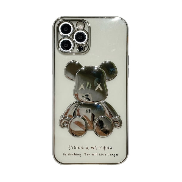 Funda de silicona suave para iphone 14 Pro Max, carcasa transparente con protección de oso de dibujos animados, 11, 12, 13, 14 pro, envío directo Fivean unisex