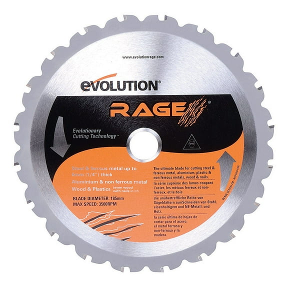 Evolution RAGEBLADE | 7-1/4 In. | 20T | 20mm Arbor | Multi-Material TCT Blade