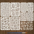 thumbnail image 1 of Plantillas de pintura con diseño de cachemir (8 piezas) con pincel, 8 estilos, para manualidades, decoración, temática floral, para dibujo y pintura en PET., 1 of 7