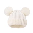 thumbnail image 3 of Baby Beanie Hat Double Pom Pom Toddler Beanies Knit Infant Winter Hat Caps for Boys Girls 1-3Y, 3 of 4