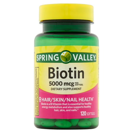 Spring Valley Biotin Gélules, 5000 mcg, 120 count
