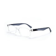EYE ZOOM 5 Pack Unisex Rectangular Vintage Plastic Frame Reading Glasses for Men and Women, Clear, +3.50