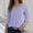 Light Purple, variant on TYGHBN Ladies Fashion Casual Jacquard Three Quarter Sleeve Top Stylish and Comfortable Blouse for Everyday Wear Woman Summer Tops Violet Shirt Womens Stripes Shirt Oversized Tee for Women Womens