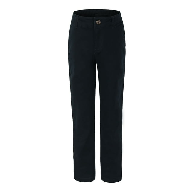 Bienzoe Pantalon d'Uniforme Scolaire Ajustable en Coton pour Fille Noir 7