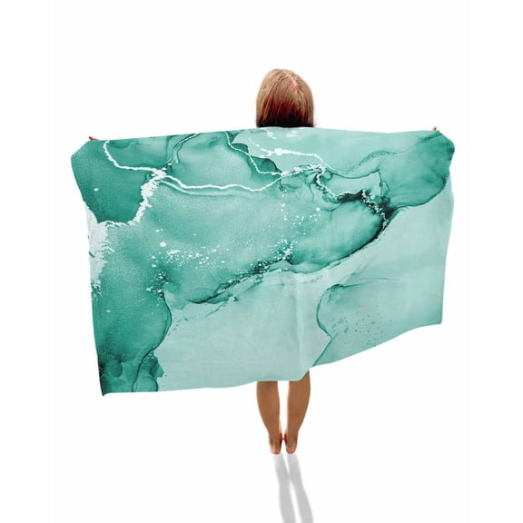 Turquoise Marble Beach Towels Oversized Super Absorbent, Nature Marble Stone Ripple Modern Art Lightweight Bath Towel Quick Dry Sets For Bathroom/Pool/Rv Camping/Beach Play/Gym Room/Picnic 35"x70"