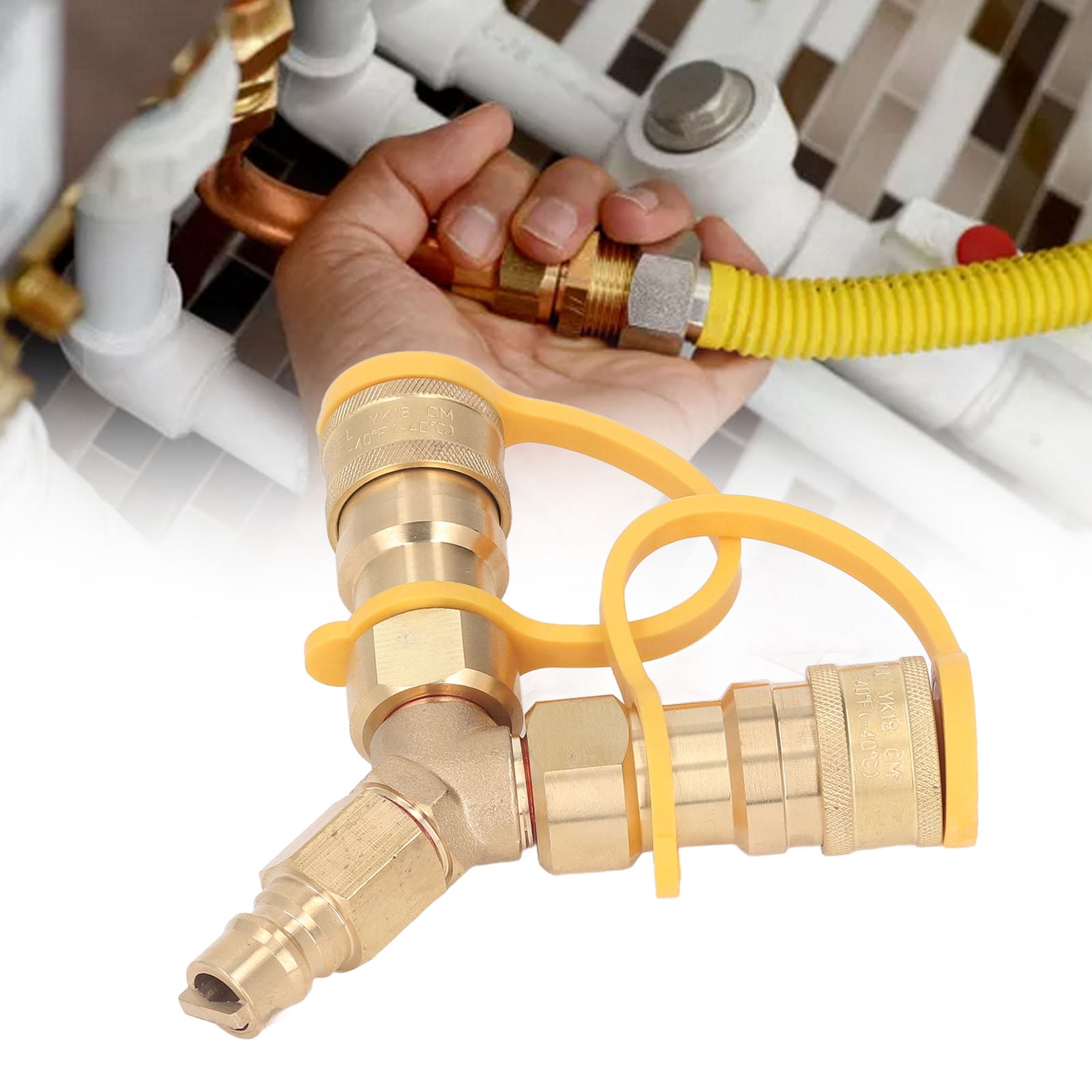 Grill Y Connector, Wear Resistance Gas Y Splitter 1/2 Inch  For Fire Pits For Pizza Ovens