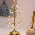 thumbnail image 2 of Small Prelit Christmas Tree Crystal Romantic Lightweight Decoration Mini Slim Christmas Tree with LED Lights for Tabletop Ornament Gold, 2 of 9