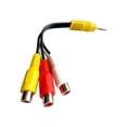 thumbnail image 1 of Sidaley Divisor de cable AV 3 .5 mm a 3 RCA Cable de audio y video hembra Adaptador AV compuesto Sistemas de cine en casa, 1 of 6