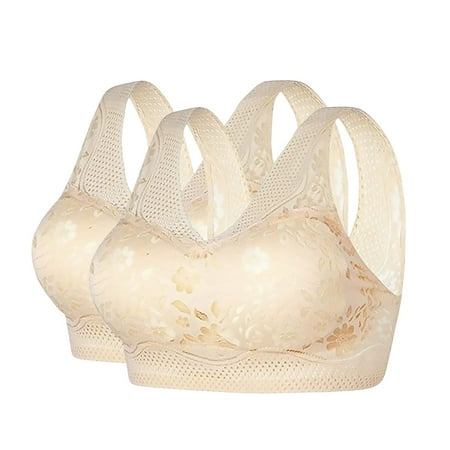 Baodmurt No Underwire Bras Set for Women Lounge & Sleep Bralette Wireless Lingerie  Underwear  Beige 46ABC