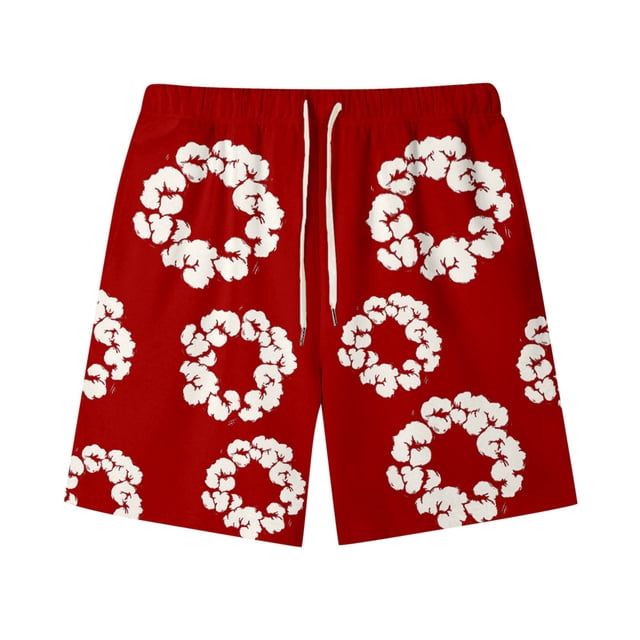 WILLBEST Pantalones Cortos Deportivos para Hombre, Pantalones Cortos de Verano con Estampado Dt para Hombre, Pantalones Cortos con Bolsillo y Lazo Totalmente Estampados para Resort