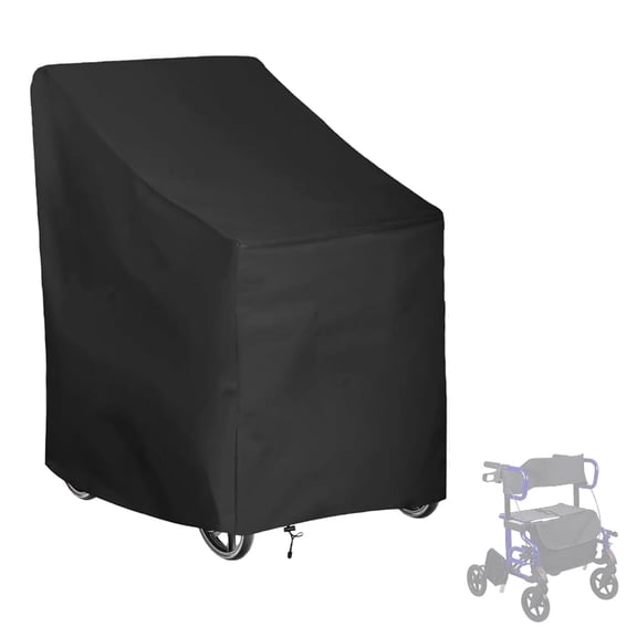 Rollator Walker Protective Cover, Waterproof Dustproof Oxford Fabric, Drive Rollator Accessories, Universal Fit Folding Walker with Seat, All-Weather Protection (Black, Cover Only)