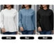 thumbnail image 5 of Blusa con volantes para mujer Camisa con cuello alto y botones de manga larga Abanopi Azul/Grande, 5 of 7