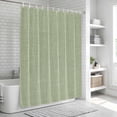 thumbnail image 6 of Sage Green Burlap Texture Shower Curtain, Waterproof Shower Curtains for Bathroom, Farmhouse Vintage Sage Green Washable Fabric Bathtub Curtain Set Bath Decor with 12 Hooks Extra Long 72"x96", 6 of 8