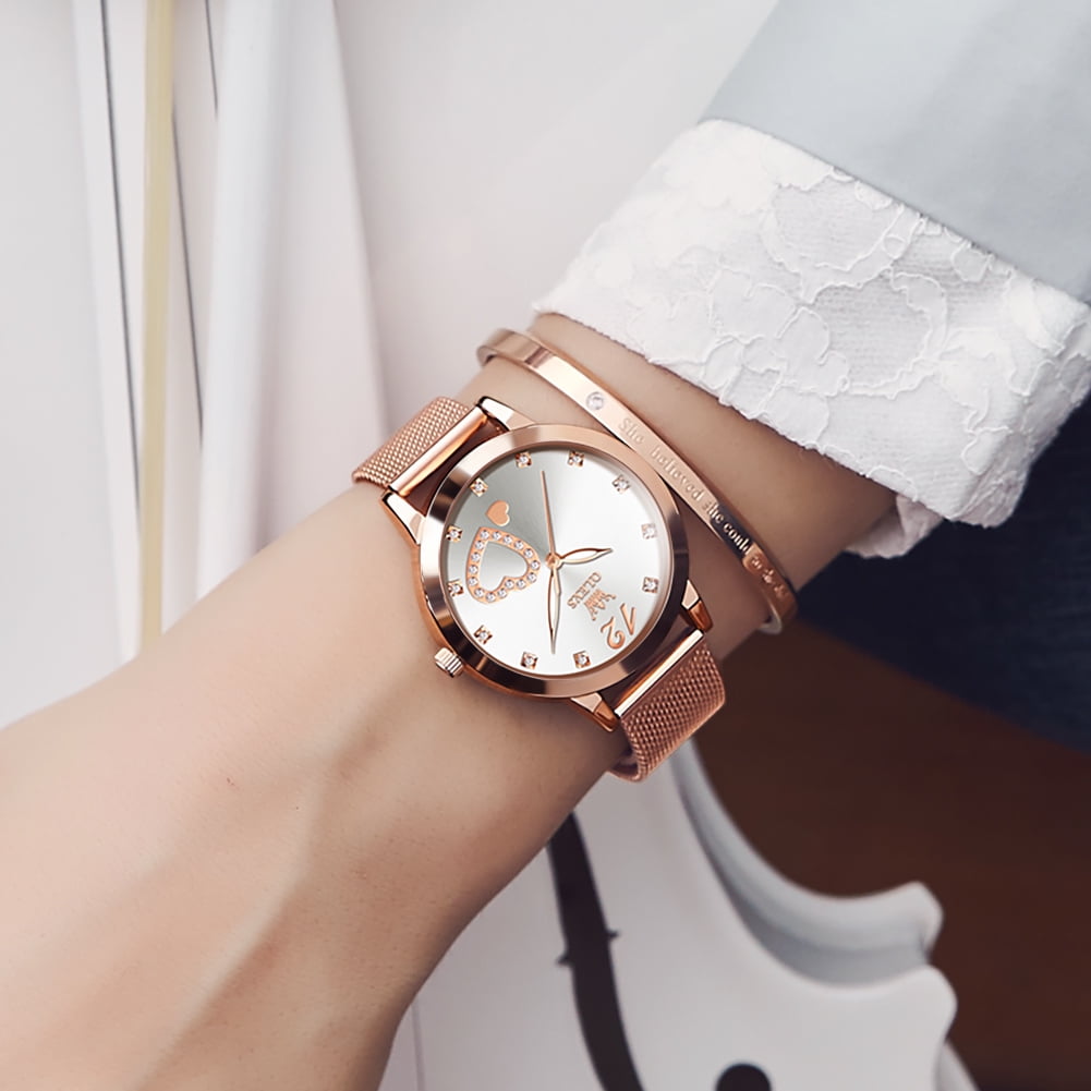 OLEVS Rose Gold Watches for Women Fashion Dress Elegant Luxury Womens Watches Japanese Analog Quartz Diamond Waterproof Luminous Ladies Watches Bracelet Gifts Set Reloj para Mujer