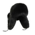thumbnail image 2 of Gorro de invierno Ushanka de piel sintética para patineta, senderismo, clima frío, uso diario negro, 2 of 7